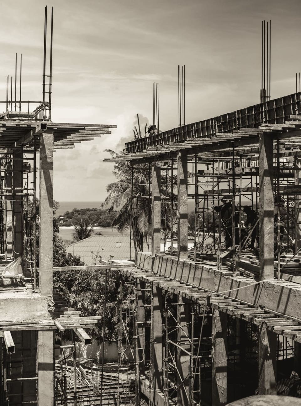 Structure under construction on the Montenegrin coast
